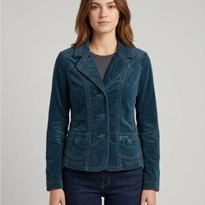 Forever 21 | Deep Blue Corduroy Velvet Blazer Jacket Medium